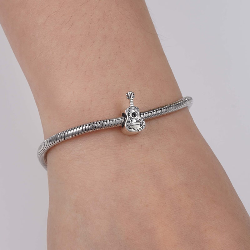Guitar Charm Bead Sterling Silver_3