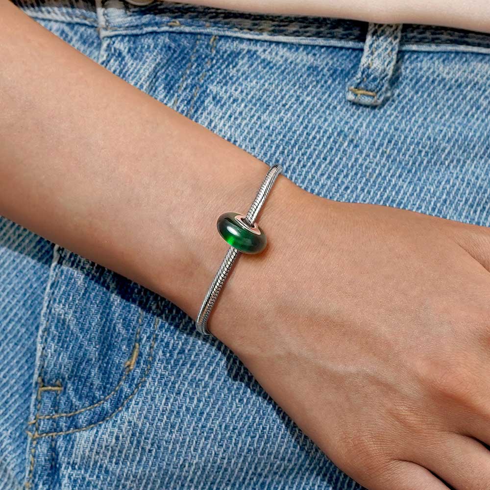 Emerald Jade Charm Bead 925 Sterling Silver Heart Hole_5