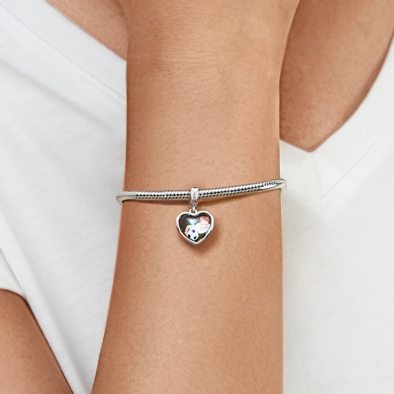 Gnoce Apr.Birthstone Heart Personalized Photo Pendant Dangle Charm_4