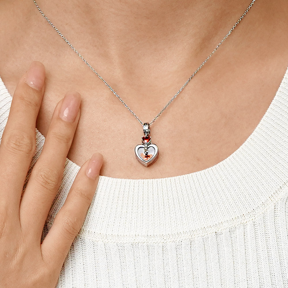 Gnoce Love Lock Double Charm Platinum-plated Silver Blend_6
