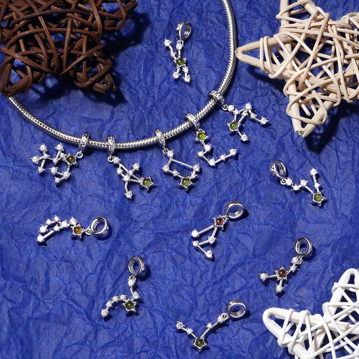 Gnoce Zodiac Sign Mood Charm Platinum-plated Silver Blend_6