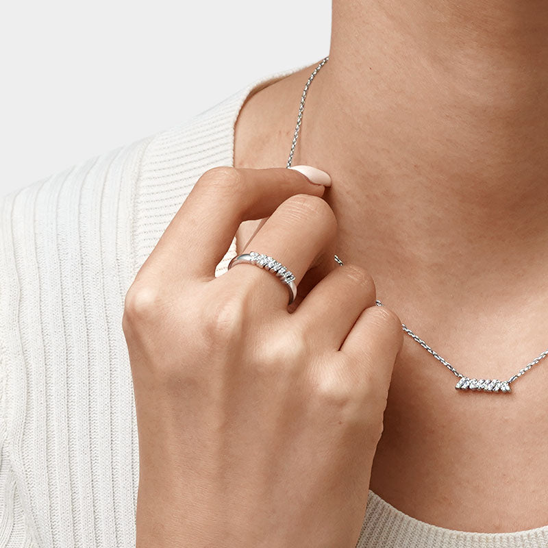 Gnoce Sparkling Mum Ring Platinum-plated Silver Blend_5