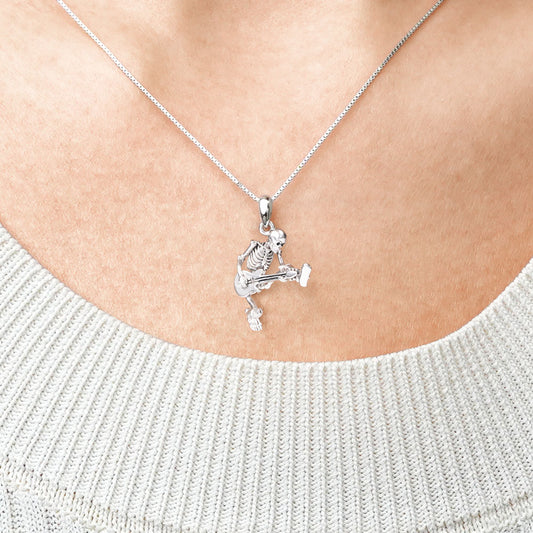 Gnoce Guitar Rock Skull Necklace_4