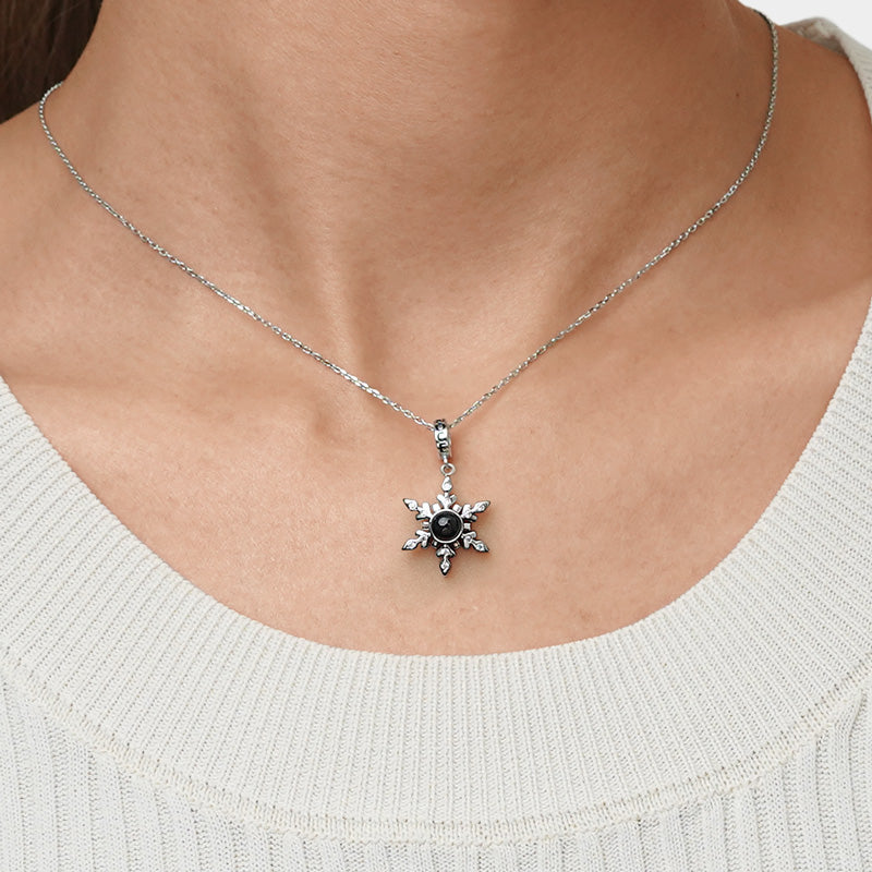 Gnoce Snowflake Personalized Photo Pendant Dangle Charm_6