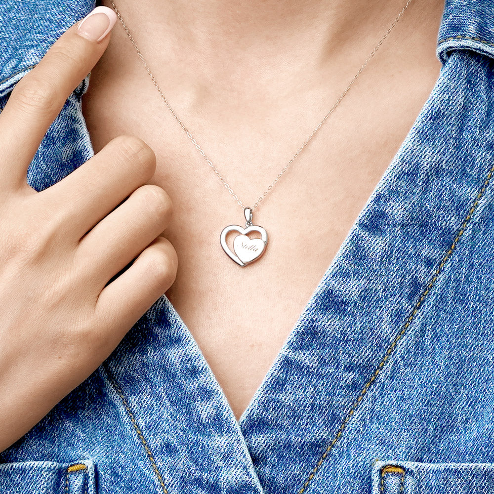 Gnoce Engravable Name Love Heart Necklace_4