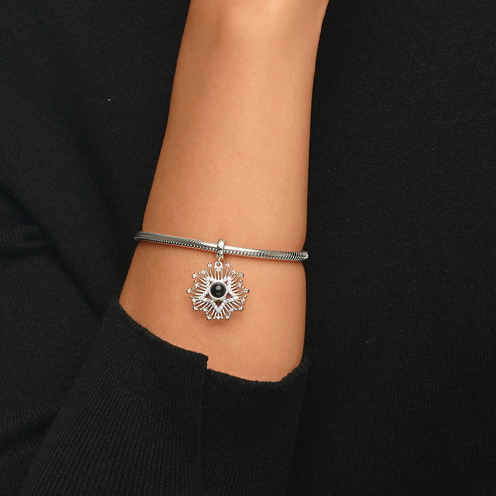 Gnoce Projection Star Personalized Photo Charm Platinum-plated Silver Blend_4