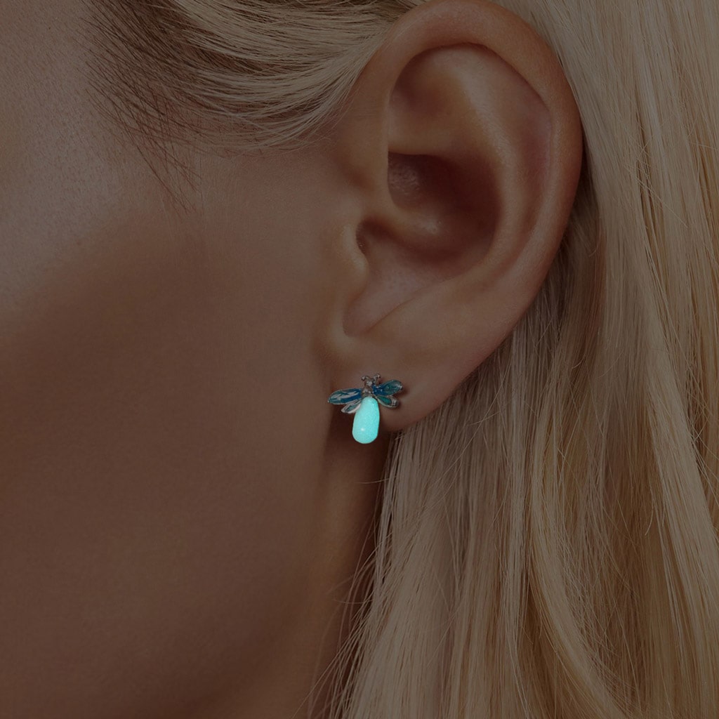 Gnoce Glow in the Dark Firefly Stud Earrings_6