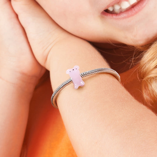 Gnoce Pink Mouse Murano Glass Charm_5