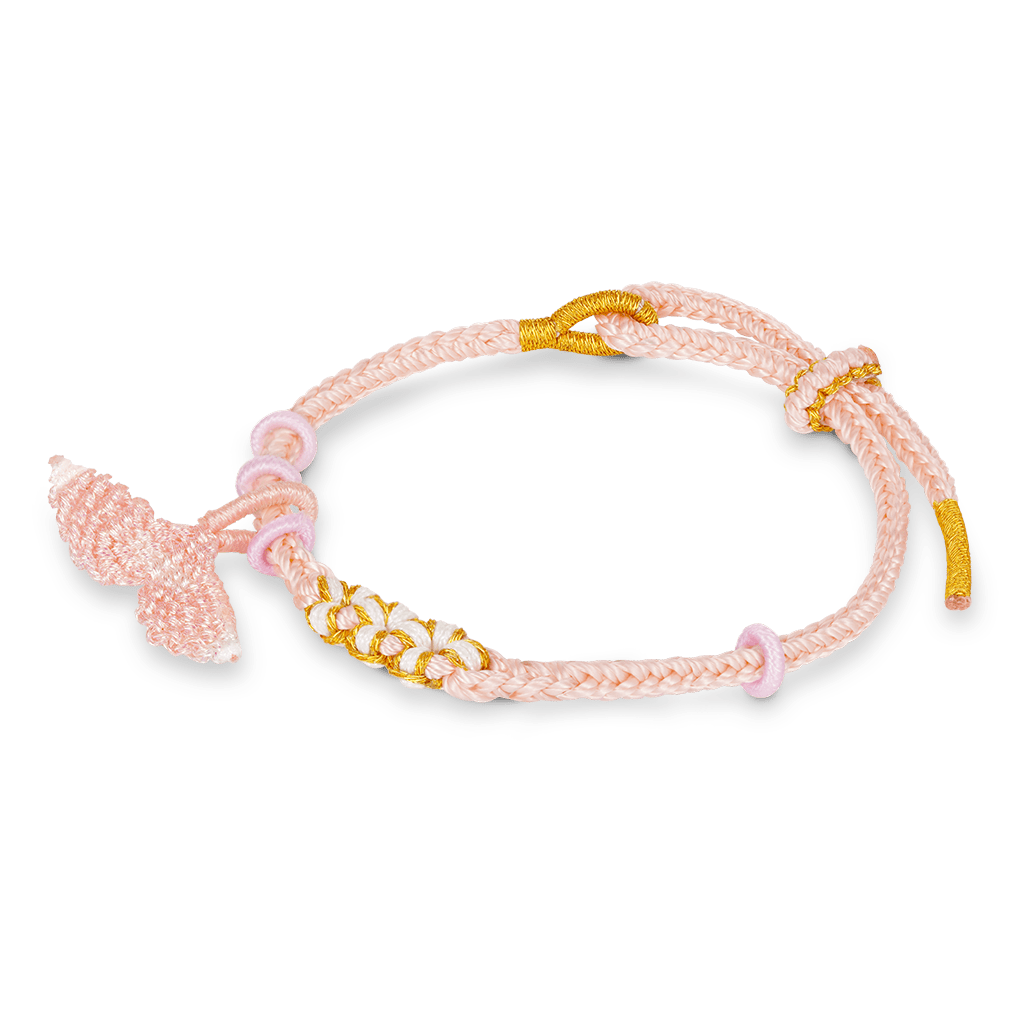 Gnoce Mermaid Pink Tail Peach Blossom Hand-woven Bracelet_1