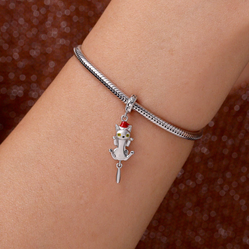 Gnoce Christmas Cute Cat Pendant Dangle Charm_5