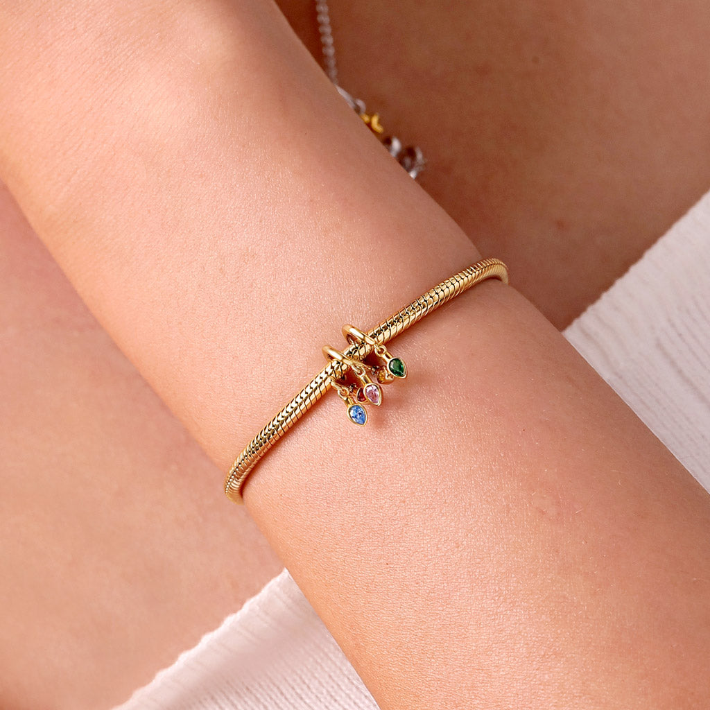 Gnoce 18k Gold Plated Christmas Candle Pear Birthstone Lights Charm_7