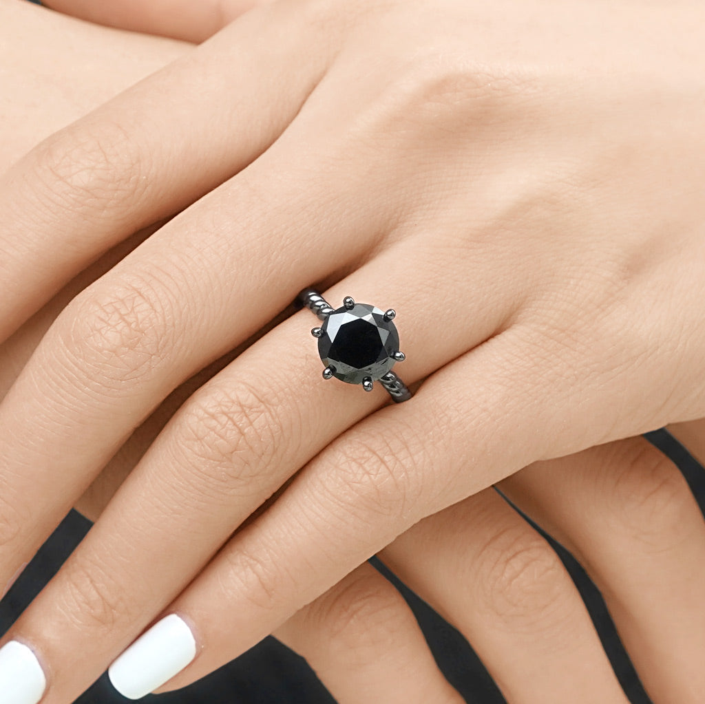 Gnoce Solitaire Twisted Rope Statement Ring_7