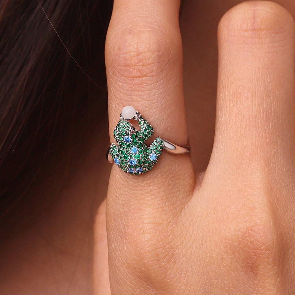 Gnoce Creative Frog Adjustable Open Ring_6