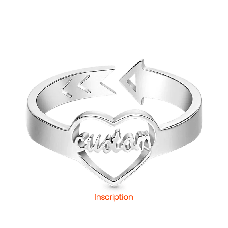 Gnoce Loving Heart Personalized Name Adjustable Ring_4