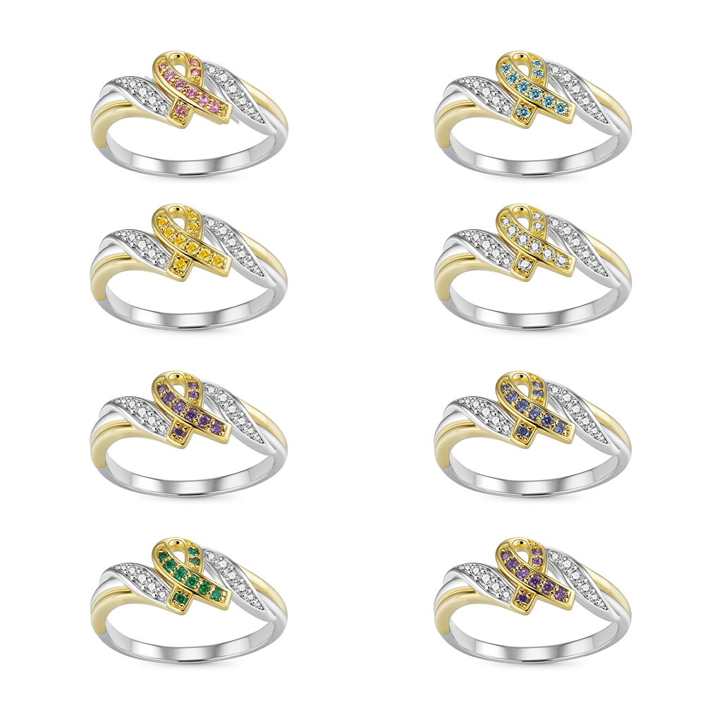 Gnoce Personalized Breast Cancer Awareness Ribbon Ring_6