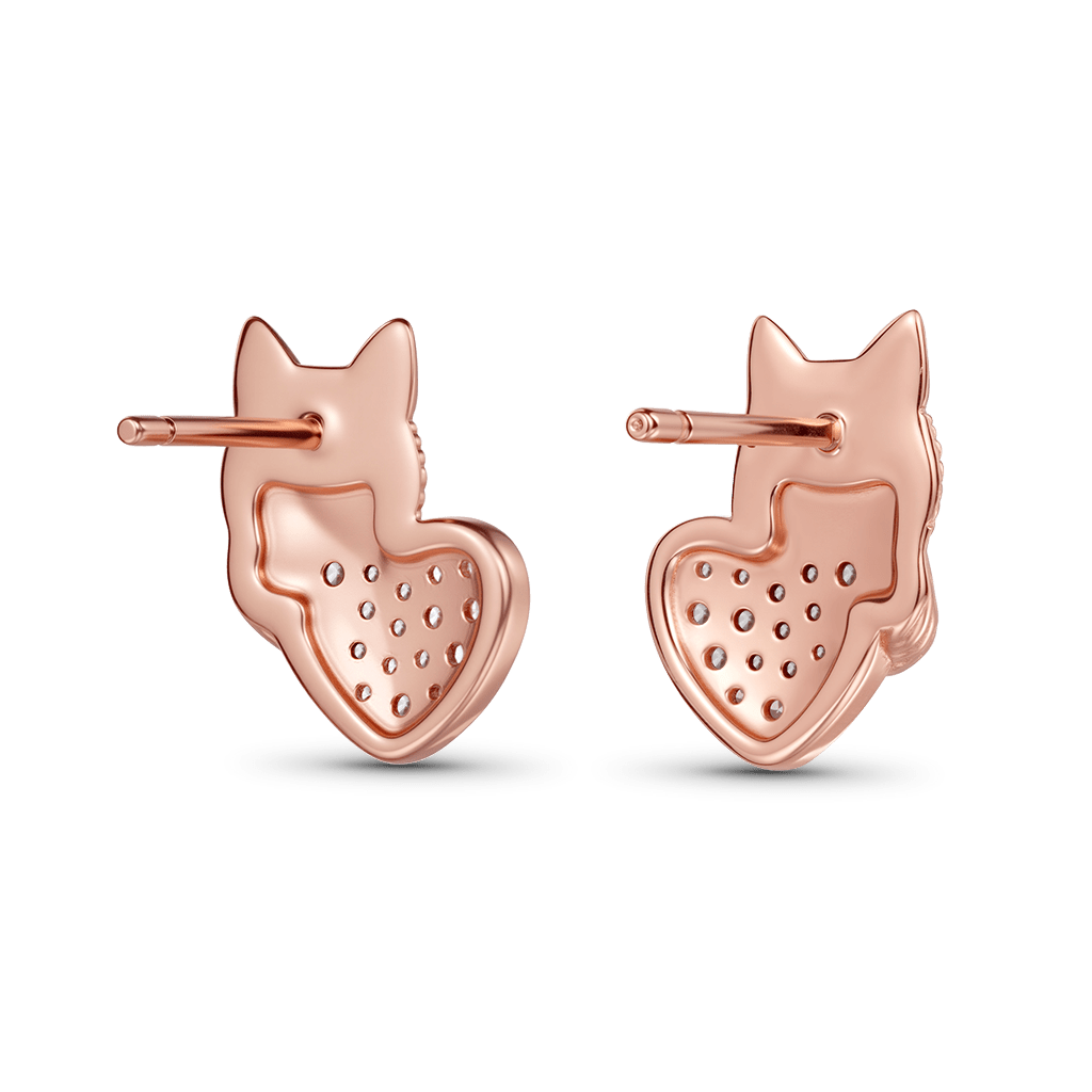 Gnoce Maine Coon Cat Embrace Heart Love Earrings_4