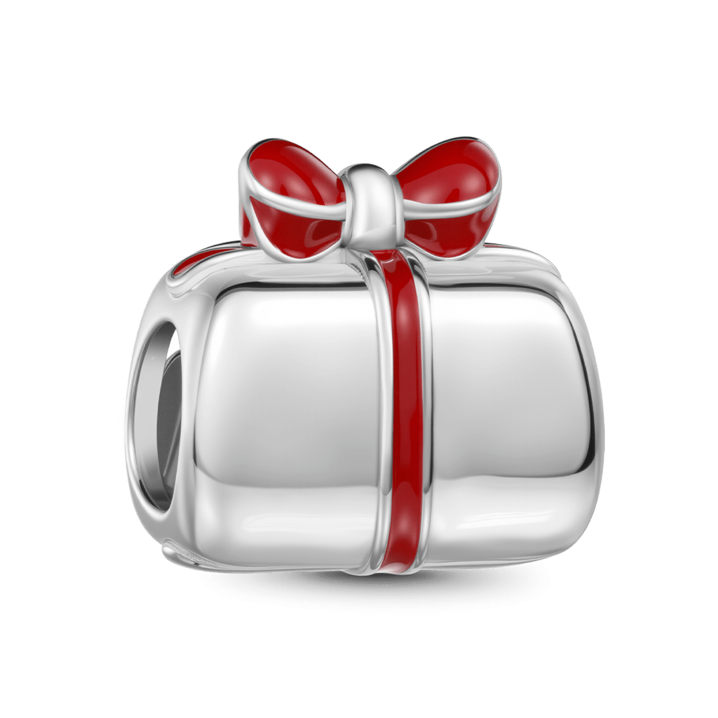 Gnoce Cats Gift Box Charm Platinum-plated Silver Blend_5