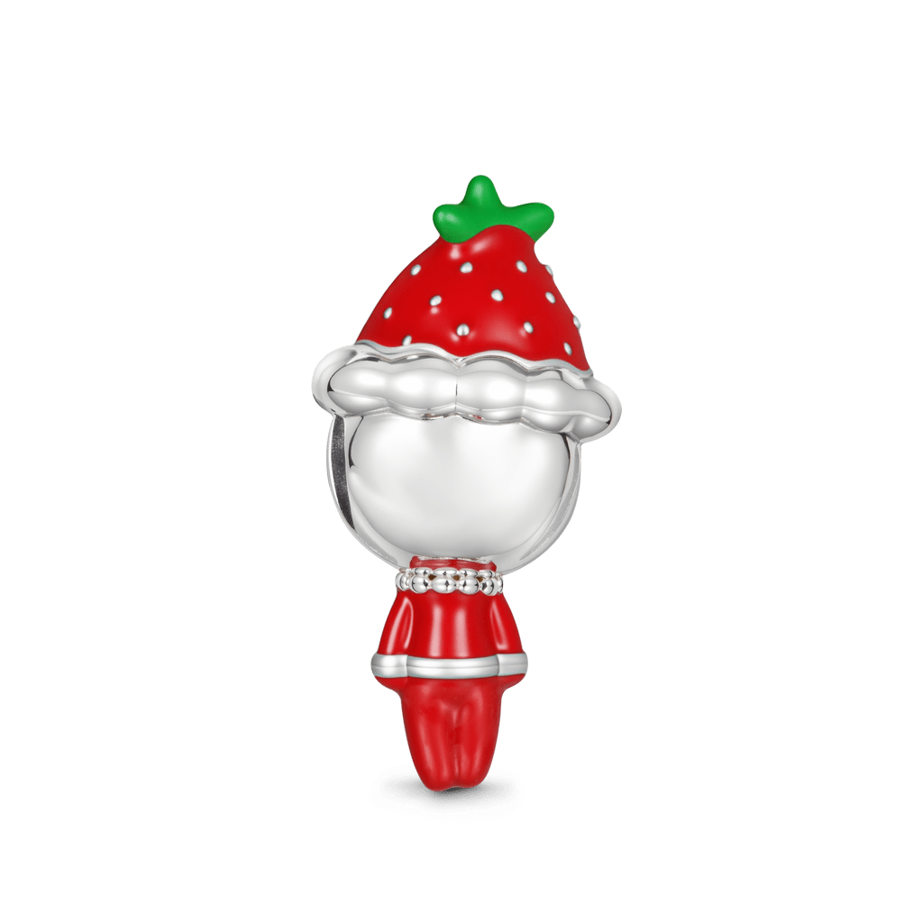 Gnoce Christmas Strawberry Doll Charm Platinum-plated Silver Blend_5