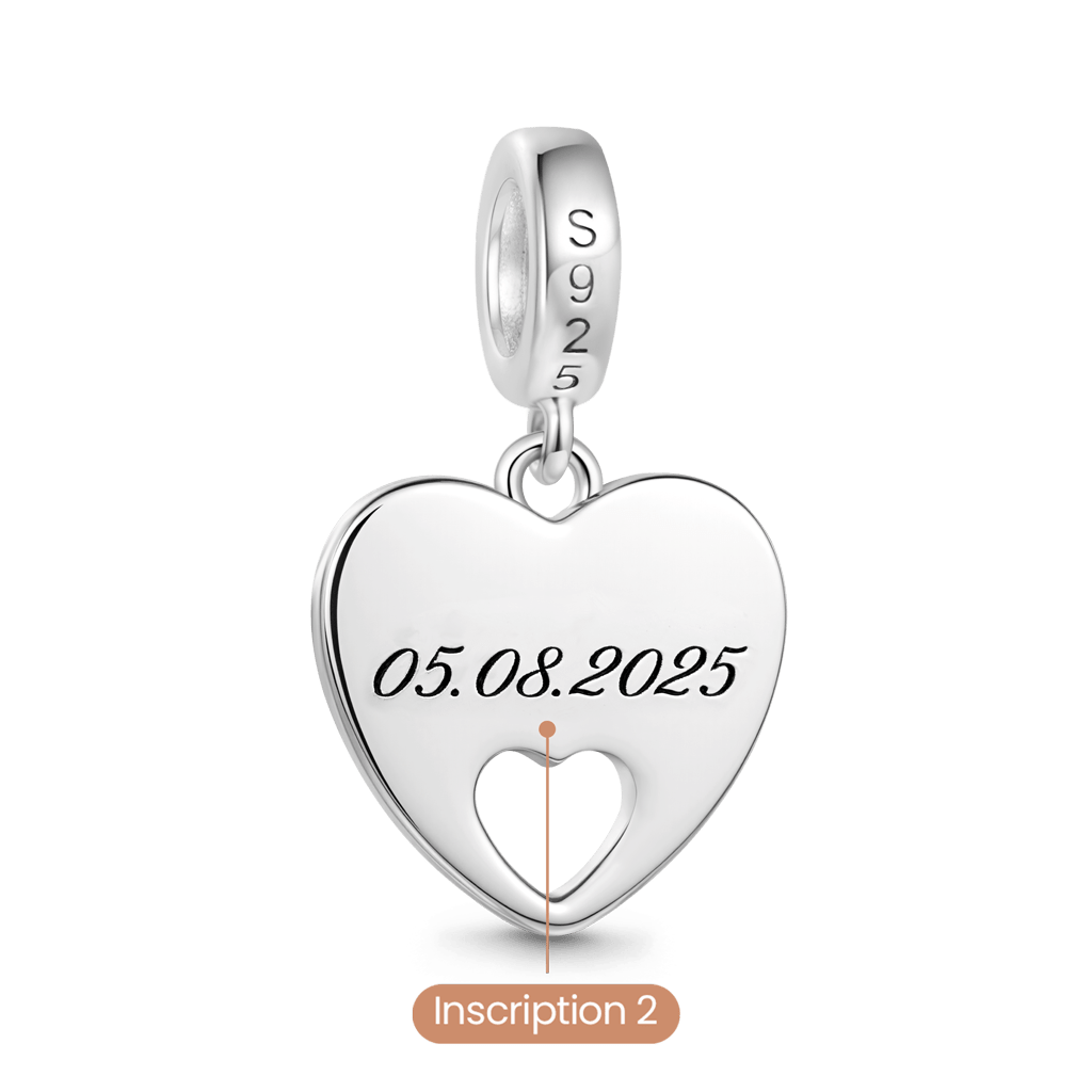 Gnoce Heart-Shaped Double-Sided Engravable Pendant Dangle Charm_6