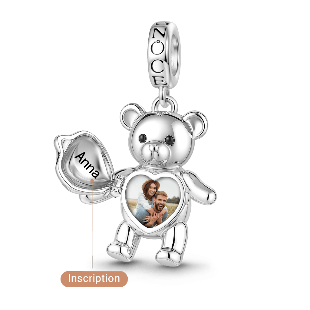 Gnoce Bear Photo Charm Platinum-plated Silver Blend_4