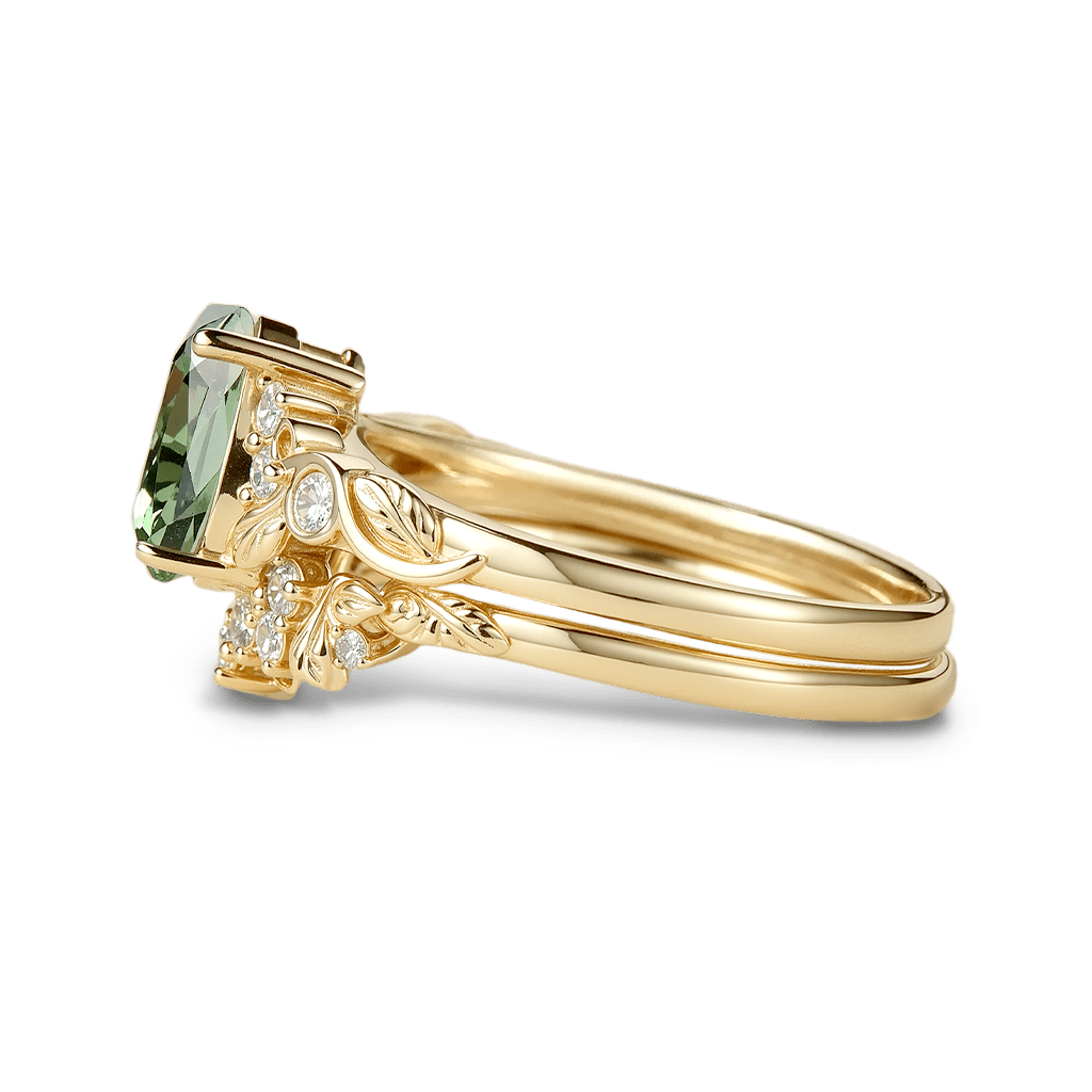 Nature's Embrace Pear-cut Leaf Ring_4
