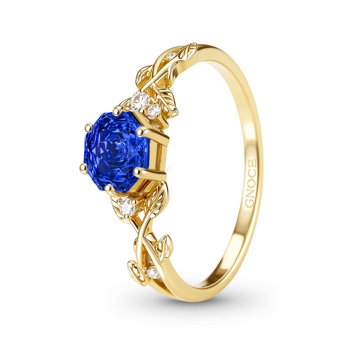 Gnoce Nature-Inspired Vine Hexagon-Cut Engagement Ring_4