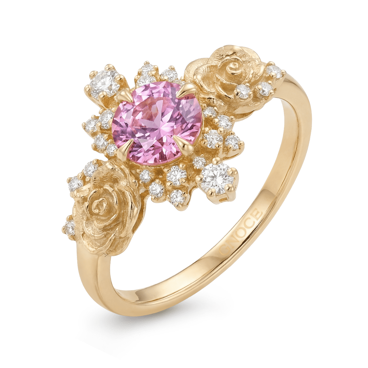 Gnoce Nature-Inspired Rose Round-Cut Engagement Ring_4