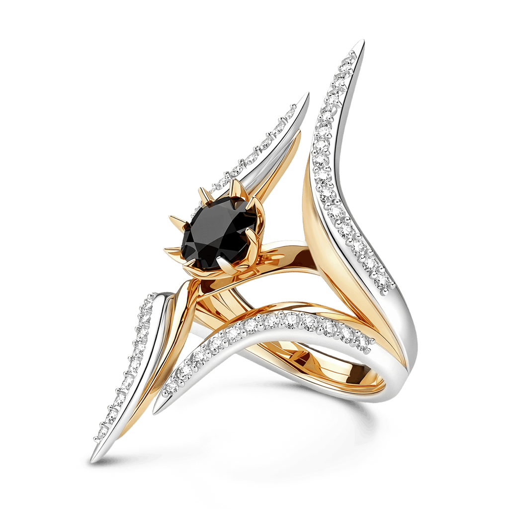 Gnoce Geometric Spire Round-Cut Ring_4