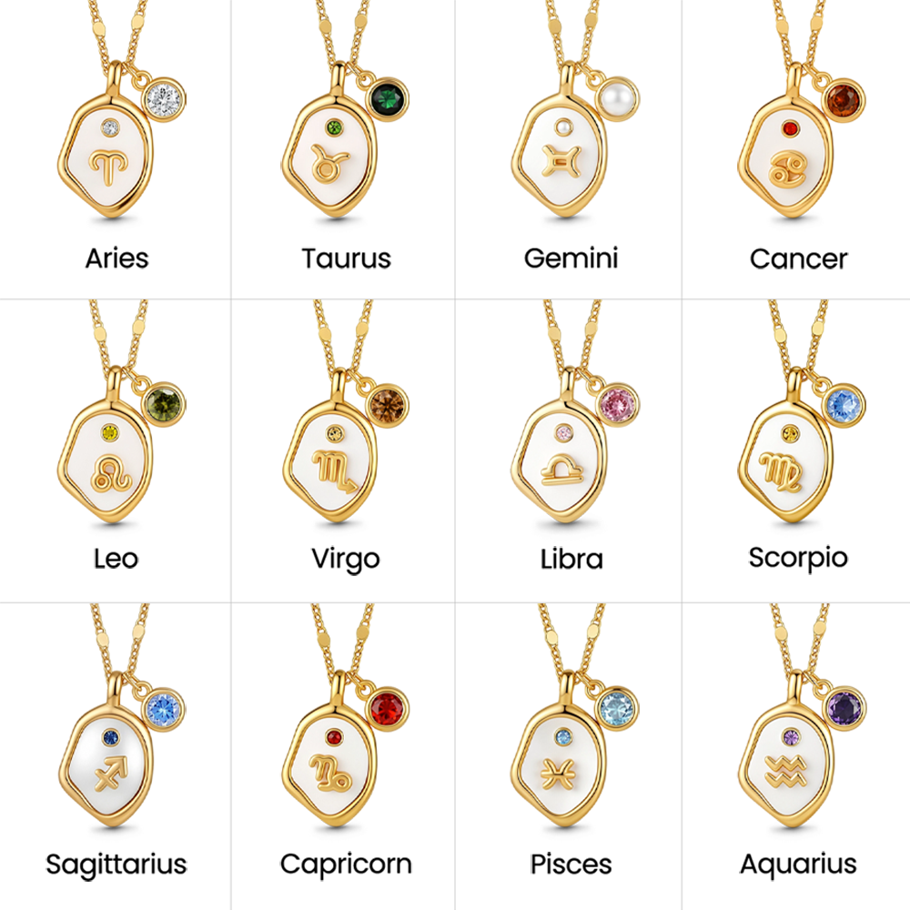 Gnoce Elegant Zodiac Birthstone Necklace_4