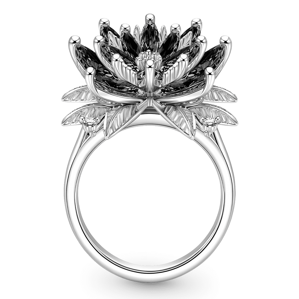 Gnoce Black Lotus Pear-Cut Ring_4