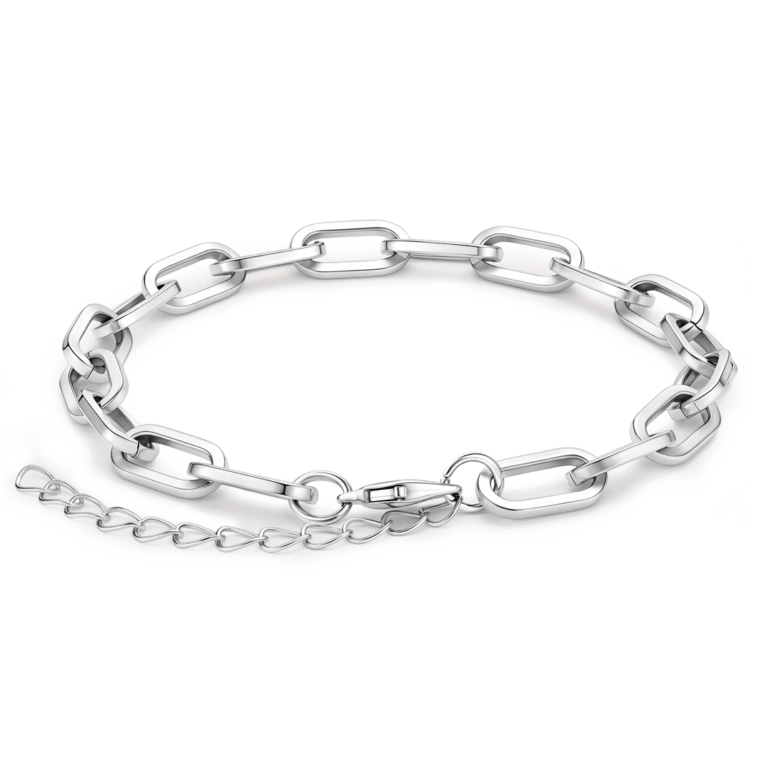 Gnoce Smooth Elongated Oval Link Bracelet_4