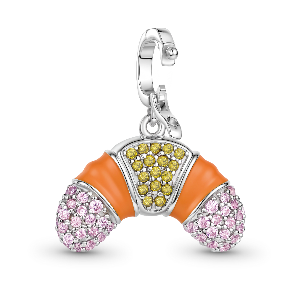 Gnoce Croissant Dangle Charm Platinum-plated Silver Blend_5