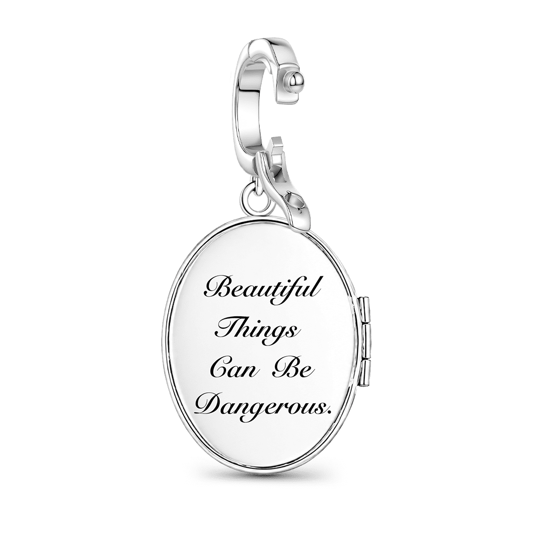 Gnoce Glow-in-the-dark Forbidden Red Spider Lily Personalised Clasp Dangle Charm Platinum-plated Silver Blend_8