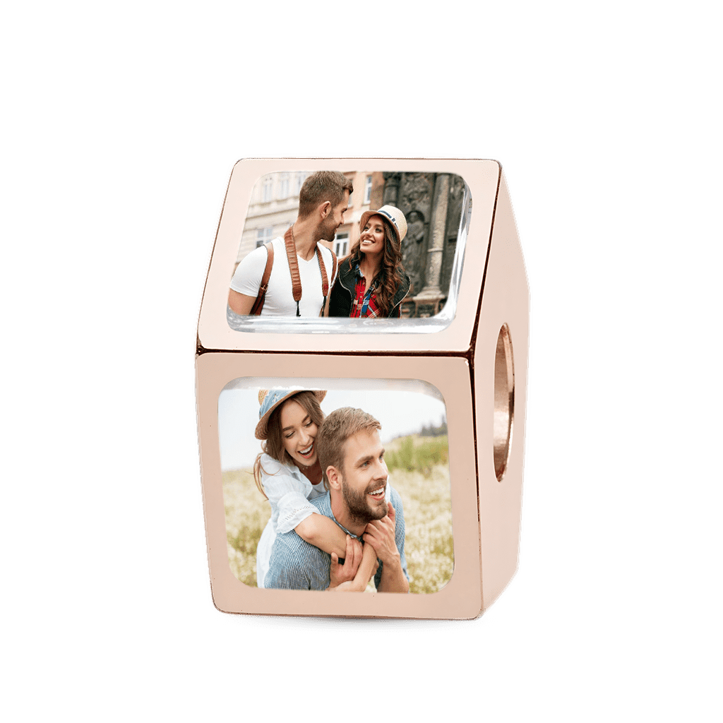 Gnoce Multi-sided Photo Custom Charm Bead Rose Gold-plated Silver Blend_6