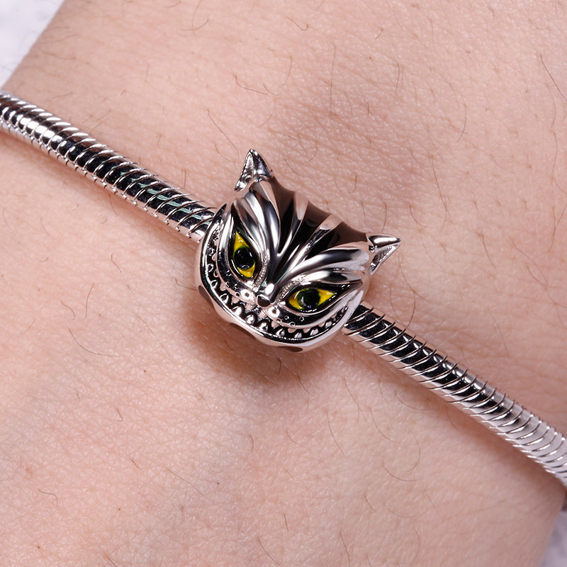 Gnoce Cheshire Cat Fairy Tale Charm Platinum-plated Silver Blend_3