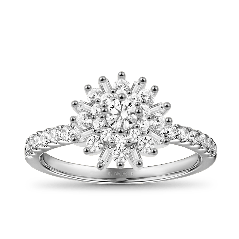 Gnoce Flower Promise Ring Platinum-plated Silver Blend_1