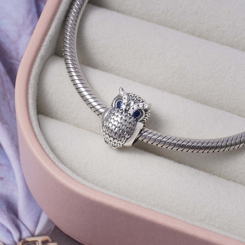 Owl Charm Bead Sterling Silver_2