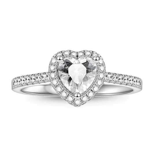 Sparkling Heart Ring 925 Sterling Silver Inlaid with Clear Gemstones_1