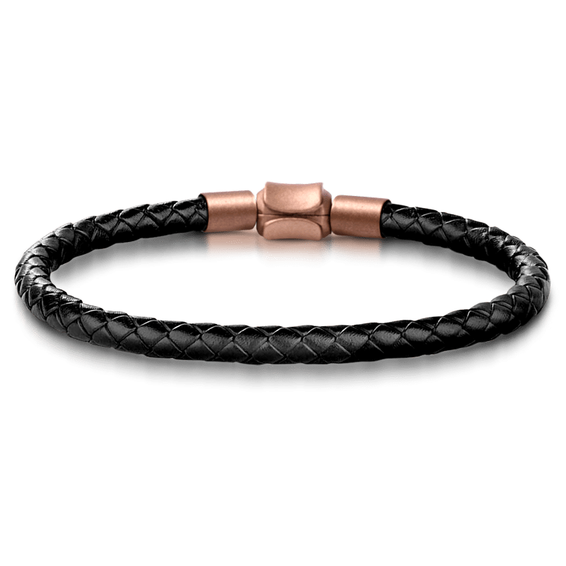 Beetle Vintage Bead & Customized Classic Beads S925 Sterling Silver with Gift Copper Black Leather Men's Bracelet Jewelry for Men_4