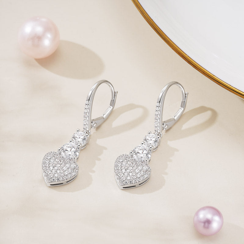 Gnoce Sparkling Heart Leverback Dangle Earrings_2