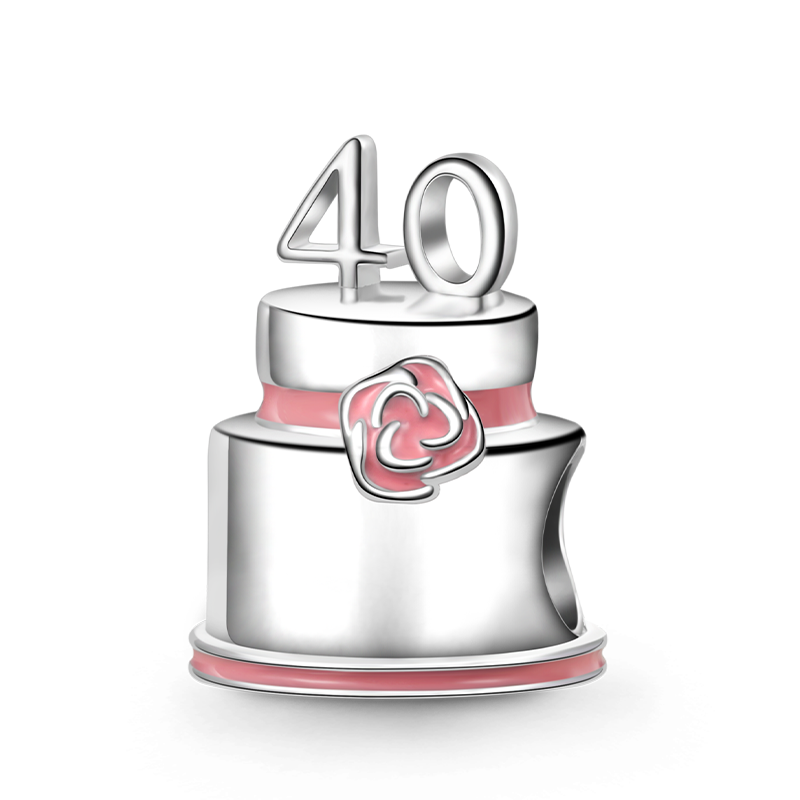 Gnoce Happy "40th Birthday Cake" with Flower Charm_1