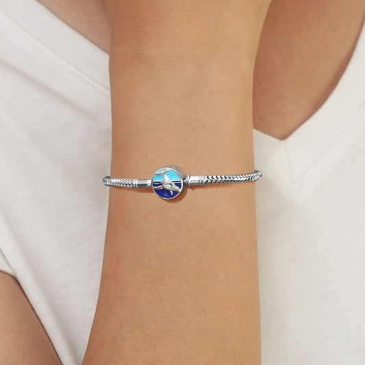 Gnoce Sea Whale Basic Snake Chain Bracelet_5