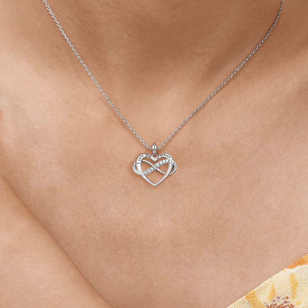 Gnoce Sparkling Infinite love Heart Necklace_4