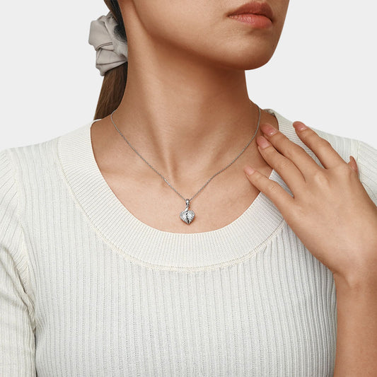 Gnoce Angel Wings Heart Engravable Charm Platinum-plated Silver Blend_6