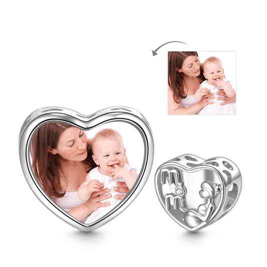 Gnoce Mother Love Heart Personalized Photo Charm_1