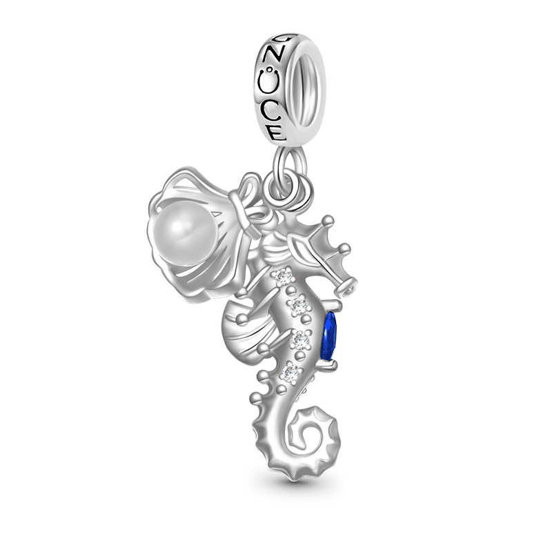 Gnoce Seahorse Shell Double Charm Platinum-plated Silver Blend_1