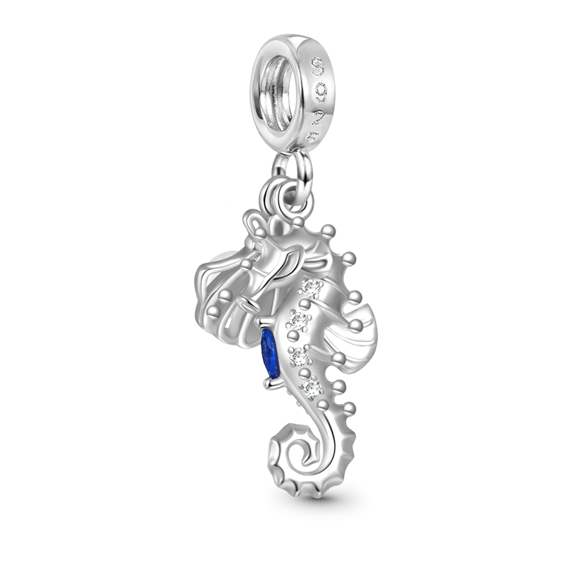 Gnoce Seahorse Shell Double Charm Platinum-plated Silver Blend_2