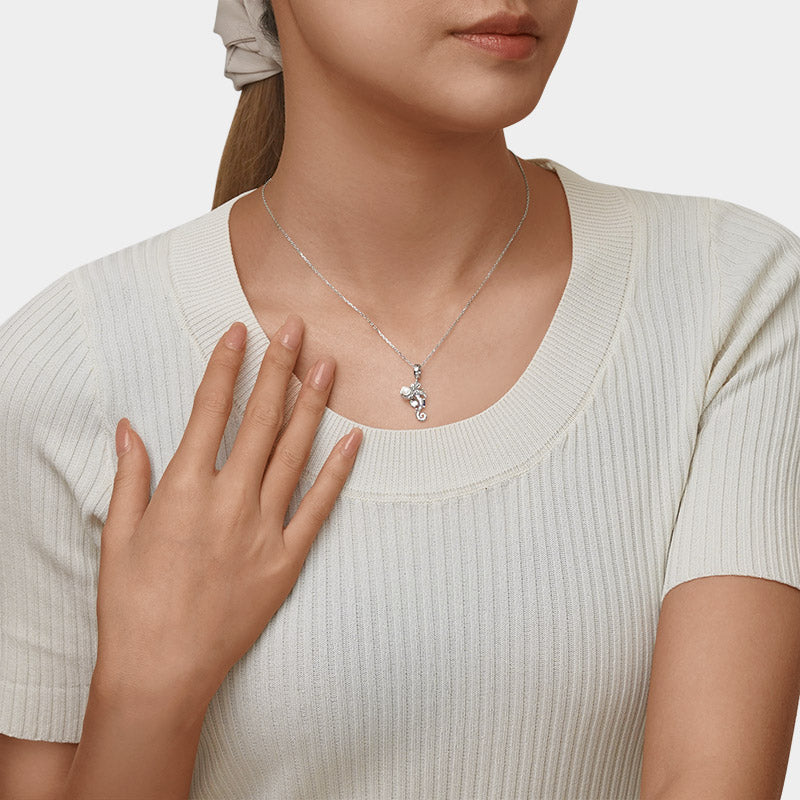 Gnoce Seahorse Shell Double Charm Platinum-plated Silver Blend_6