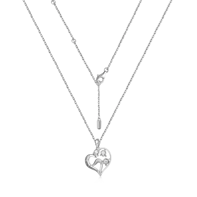Gnoce "Love You Forever" Lily of the Valley Flower Heart Necklace_2