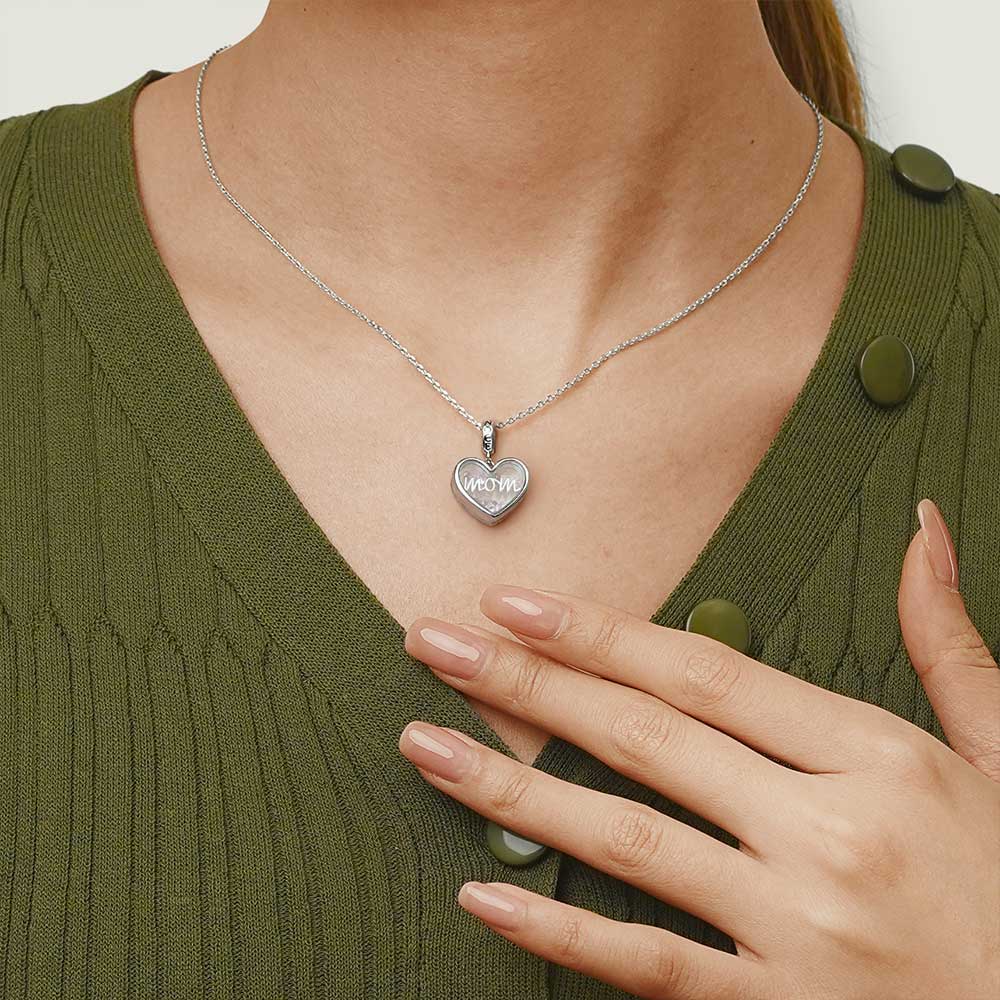Gnoce Sparkling Mom Heart Pendant Dangle Charm_7